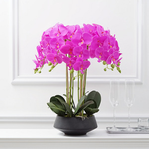 Usine Directe De Luxe Real Touch Artificielle Orchidée Phalaenopsis <span class=keywords><strong>Pot</strong></span> De Fleur Bonsaï pour Noël Fête Des Pères Fête Des Mères Pâques - Product Image 1