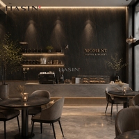Dalles de pierre frittée modernes certifiées CE 1020x3020mm, carreaux de sol en marbre et porcelaine pour mur de fond de salon