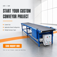 Convoyeur à bande avec bande en PVC pour la manutention de matériaux lourds, utilisant un cadre en acier au carbone avec finition peinture au four, vitesse réglable