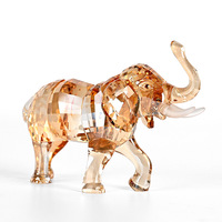 Modèle d'éléphant en cristal à facettes haut de gamme personnalisable Figurine de plante faunique tridimensionnelle créative pour plaques de trophées