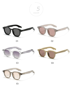 Lunettes <span class=keywords><strong>de</strong></span> soleil rondes rétro unisexes ADE WU STY19328H UV400, nouvelle collection 2026, avec rivets et logo personnalisé, verres champagne vintage, teinte grise - Product Image 6