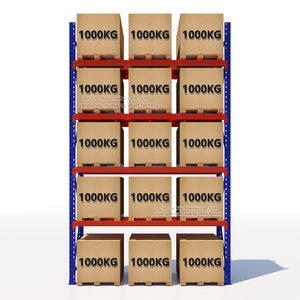 1000KG~3000KG 창고 랙 빔 블랙(지지대 포함) 창고 선반용 헤비듀티 팔레트 빔 타입 선반 - Product Image 1
