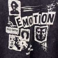 T-shirts décontractés vintage pour couple, imprimé lettres MIXED EMOTION, marque américaine