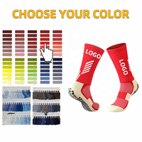 Chaussettes de football personnalisées pour hommes adultes de haute qualité OEM, design antidérapant, grip personnalisé, fabrication en gros pour le sport