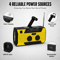 Radio météo d'urgence 5000 mAh avec alerte NOAA, lampe torche solaire à manivelle pour la saison des ouragans, kit de survie transfrontalier