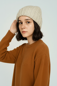 Chất Lượng Cao Tùy Chỉnh Chunky Đan Beanie Mũ Rắn Mùa Đông Màu Sắc Dày Mũ Ngoài Trời Ấm Áp Cho Phụ Nữ-Cho Bãi Biển & Du Lịch - Product Image 2