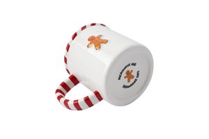 Mug en céramique festif et adorable avec poignée en forme de bonhomme en pain d'épices et de canne en sucre – Tasse à café compatible micro-ondes pour boissons de Noël et cadeaux - Product Image 4