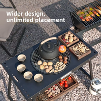 Nouvelle Conception 2026 – Table de Brasero Extérieur 4-en-1, Table de Barbecue Pliable en Acier pour Camping et Chauffage de Terrasse