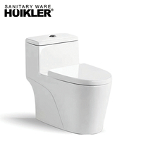 HUIKLER toilettes en céramique à gravité Commode, chasse d'eau en forme de S et de P