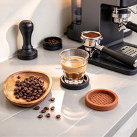 Tapis de pressage à café rond en silicone antidérapant, résistant à la chaleur, imperméable, facile à nettoyer, durable, pour verre