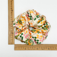 Chouchous élastiques en satin doux et brillant, motifs floraux et agrumes, accessoires pour queue de cheval, pour usage quotidien, fêtes et mariages