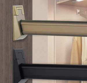 Nouveau design LINKCHO <span class=keywords><strong>tringle</strong></span> à vêtements de placard suspendue chromée avec supports de tube de lumière LED pour armoires et armoires - Product Image 2