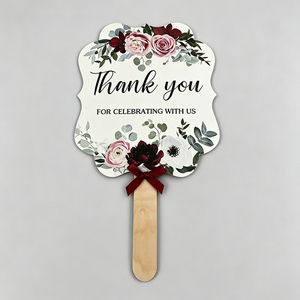 Éventail de <span class=keywords><strong>mariage</strong></span> en papier avec manche en bois, personnalisable (couleur, impression, forme), pour DIY, <span class=keywords><strong>mariage</strong></span>, fête, cérémonie nuptiale - Product Image 1