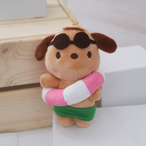 Schattige Zwemring <span class=keywords><strong>Puppy</strong></span> Pluche Speelgoed Cartoon Hond Gevulde Pop Sleutelhanger Schooltas Hanger Rugzak Sleutel Bedels Voor Kinderen Cadeau - Product Image 3