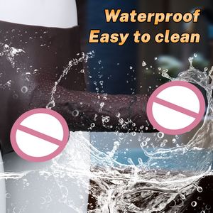 Funda de silicona líquida para pene con dildo integrado, ropa interior hueca para uso adulto masculino - Product Image 2