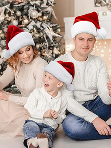 Chapeau de père noël rouge classique blanc fausse fourrure garniture <span class=keywords><strong>pompon</strong></span> chapeau de fête pour le jour de noël cadeau de noël usine bonnets chapeaux - Product Image 3