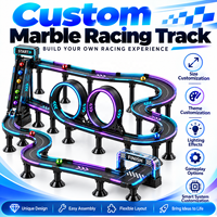 Piste de course en marbre entièrement personnalisée à double boucle avec élévateur et éclairage LED pour centre commercial et fête foraine