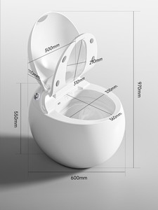 Nhà vệ sinh tự động lật phòng tắm hiện đại Gốm Tròn ánh sáng ban đêm thông minh trứng hình trứng hoàn toàn tự động nhà 3 năm bao gồm - Product Image 2