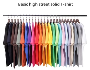 2023 Sang Trọng Chấ<span class=keywords><strong>t</strong></span> Lượng 100% Cotton Nặng Trọng Lượng Người Đàn Ông Của <span class=keywords><strong>T</strong></span> Áo Sơ Mi Cao Đường Phố Unisex Quá Không-Vai Rắn Màu Sắc <span class=keywords><strong>T</strong></span> Áo Sơ Mi - Product Image 4