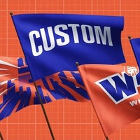 Banderas de Señalización Manual, Diseño Personalizado Deportivo, Impresión Serigráfica en Poliéster, Impermeables y Duraderas