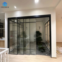 Puerta Corredera de Acero con Aspecto Elegante y Vidrio Templado LowE para Proyectos de Construcción
