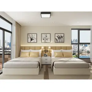 스타 호텔 침실 가구 세트 현대 소형 아파트 4 또는 5 목재 세트 침실 가구 럭셔리 디자인 2020 핫 세일 패널