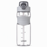 Bouteille d'eau infuseur de fruits Tritan sans BPA de 750 ml avec double couvercle, paille et verrou de sécurité pour la gym, les voyages et l'extérieur
