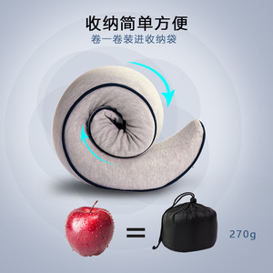 Almohada de Viaje en Forma de U de Espuma Viscoelástica Gris Azul Marino, Soporte para el Cuello para Avión, Protección Cervical - Product Image 4