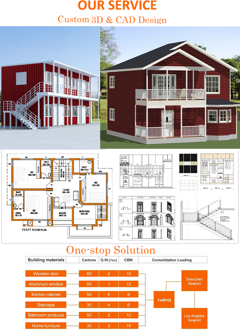 Resort prefab house Easy installation prefabricated light steel house prefab houses