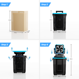 <span class=keywords><strong>Ventilateur</strong></span> rafraîchisseur d'air portable sur roulettes avec réservoir de brume haute capacité pour camping extérieur, batterie au lithium rechargeable et lumière LED – Offre Spéciale - Product Image 3