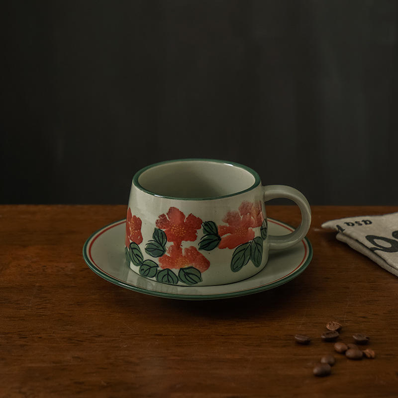 Red reducing beaker and saucer