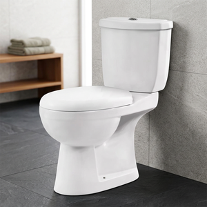 Ensemble de toilettes à double chasse de style européen, 2 pièces, en céramique écologique, à poser au sol, pour salle de bain - Product Image 5