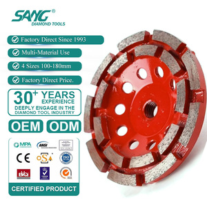 Disco Abrasivo de Doble Fila de Segmentos SANG para Pulir con Diamante, 100, <span class=keywords><strong>125</strong></span>, 150, 180 mm, para Concreto, Granito, Mármol, Ladrillo y Mampostería - Product Image 1
