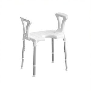 เก้าอี้อาบน้ำมีที่วางแขน สีขาว ยาว 55 ซม. ปรับความสูงได้ ใช้ในโรงพยาบาล - Product Image 2