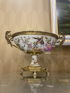 Avrupa Vintage bakır porselen ev dekor antika çiçek ve kuş desen serisi lüks yatak odası ev dekorasyon süs - Product Image 3