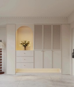 Armoire <span class=keywords><strong>à</strong></span> <span class=keywords><strong>chaussures</strong></span> blanche de style français avec de grands tiroirs de rangement au design arqué Armoire <span class=keywords><strong>à</strong></span> <span class=keywords><strong>chaussures</strong></span> blanche de style français - Product Image 6