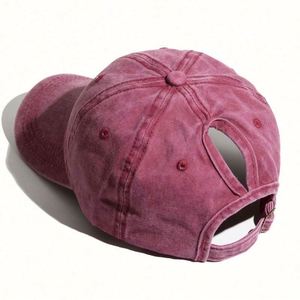 Gorra de Béisbol Personalizada de Seis Paneles, 100% Algodón Lavado, con Cola de Caballo, Unisex, Suave, Deportiva, para Deportes Comunes, Venta al Por Mayor - Product Image 4