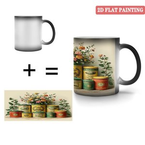Mug vierge noir givré 11oz en céramique, tasse thermosensible changeant de couleur - Product Image 4
