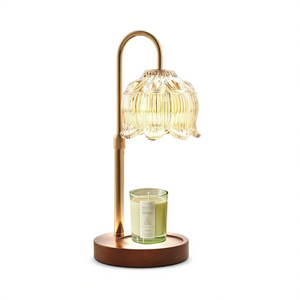 Lámpara Calentadora de Velas Eléctrica Dorada con Temporizador para Decoración de Dormitorio, Uso en Interiores y Mesa - Product Image 1