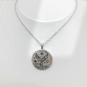 Collier pendentif unique en argent sterling 925 plaqué or, style hip hop, avec pièce gravée, prix usine - Product Image 1