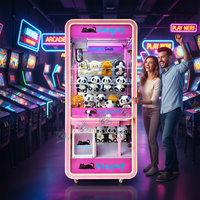 Machine de jeu d'arcade grue à monnayeur en métal pour centres de jeux, avec fonctionnalités réglables et garantie d'un an