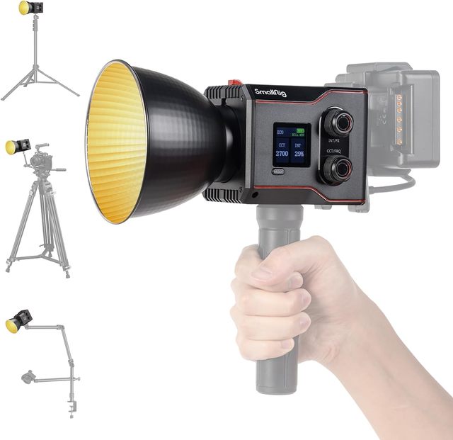 Small Rig COB Video Light with Built-in 3400mAh Battery & Type-C PD Fast Charging, Continuous Output Light with 9 Light Effects