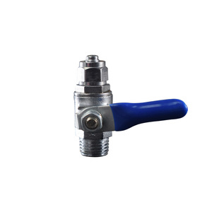 Robinet à bille en métal fileté de 1/2 pouce pour connecteur de purificateur d'eau avec poignée bleue - Product Image 4