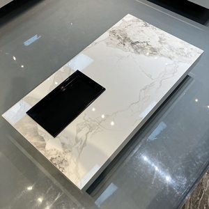 Tavolino Basso Moderno Italiano Modello Venezia Marrone, Tavolo da Caffè/Tè Rettangolare in Pietra Resistente per Arredamento di Lusso - Product Image 6