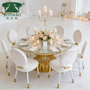 Modern Stainless Steel Metal Round Event Wedding <b>Table</b> - Product Image 3