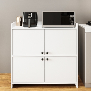 Armoire de rangement moderne multifonctionnelle à 4 portes et 5 étagères, organisateur blanc pour la cuisine et la salle de bain - Product Image 1