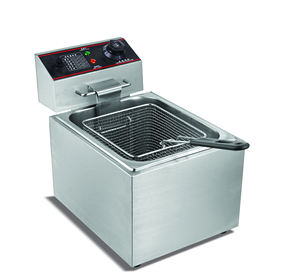 Friteuse électrique <span class=keywords><strong>TARZAN</strong></span>, friteuse à huile profonde, capacité de l'huile rectangulaire, acier inoxydable, 2000W, 4L, argent, tube chauffant électrique en PTFE - Product Image 1