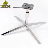 Base de chaise pivotante en aluminium robuste 830 mm 4 étoiles, finition chrome poli, réglable en hauteur pour canapé, bureau, extérieur, atelier, mobilier