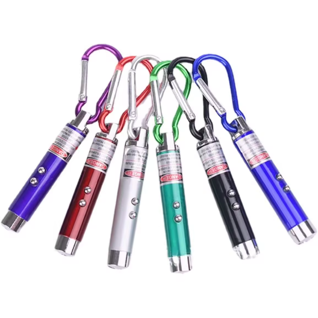 2 in 1 Cool New Fun Cat Toy Red Laser Pointer Pen with White LED Light Fun Educational Equipment for Children to Play with Cats