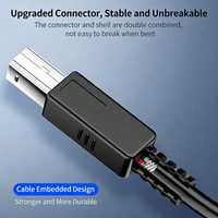 Kabel Printer USB 2.0 Hitam Berkualitas Tinggi JILIAN Berlapis Nikel Tipe A Male ke Tipe B Male